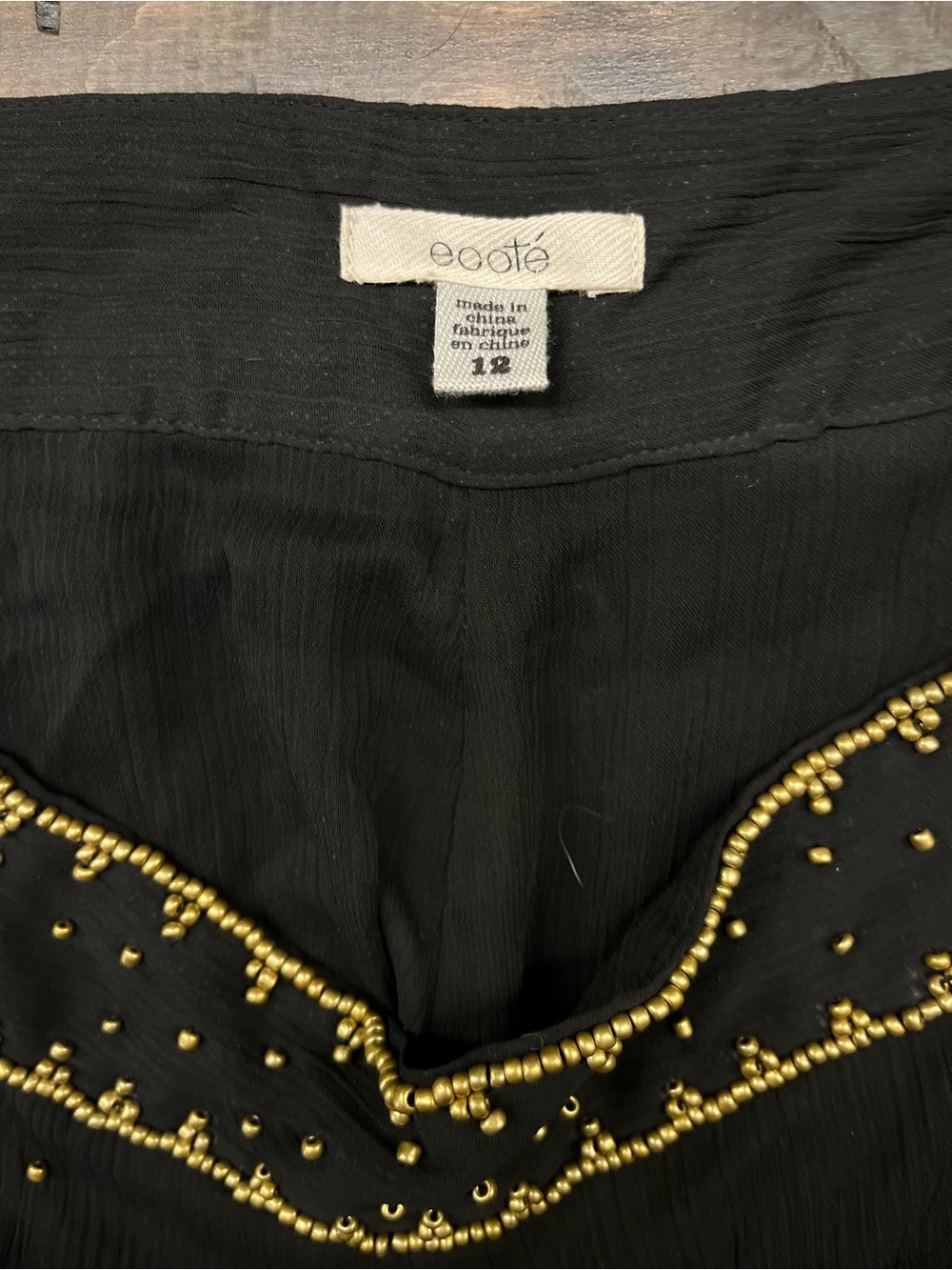 Eodté Black Beaded Detail Shorts